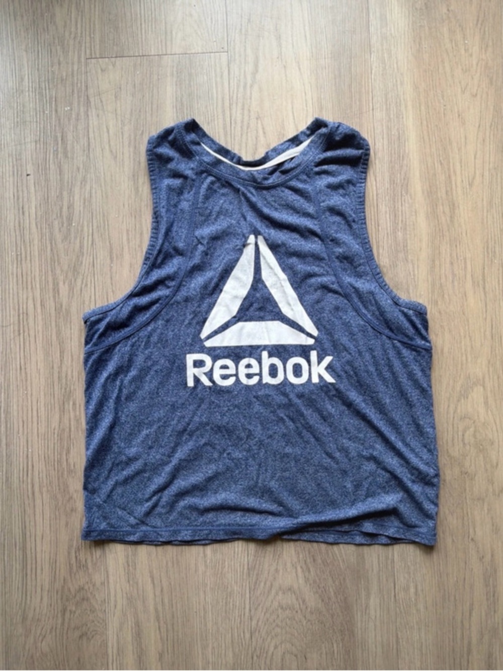 Reebook Navy Blue Tank Top with White Reebok Logo